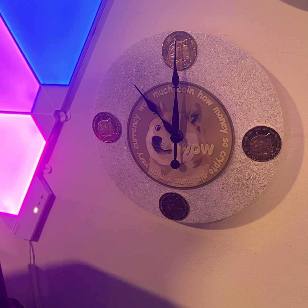 Dogecoin Gold Shimmer LED Wall Light
